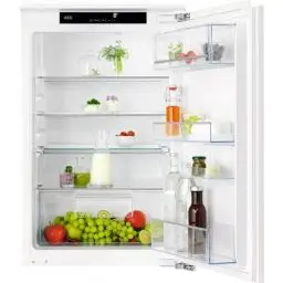 Produktbild: AEG Einbau-Kühlschrank 88cm mit 4-Sterne-Gefrierfach, Serie 5000 OptiSpace: 1x vielfach verstellbare & 1x teilbare Glasablage, großer Kühl- (104L) & Gefrierraum (14L), LCD-Display, Festtür, TSF5O88WDF