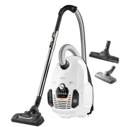 Produktbild: AEG VX7-2-IW-S Staubsauger / 360° drehbare Softräder / nur 69 db(A) / inkl. Zusatzdüsen / Ergo-Handgriff / waschbarer Filter / 650 Watt / 12 m Aktionsradius / neue technische Version / weiß