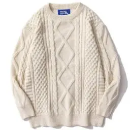 Produktbild: Aelfric Eden Pullover Damen Strickpullover Oversize Rundhals Zopfstrickpullover Knit Langarm Jumper Sweater Klassischer Elegant Vintage Pullover Apricot XS