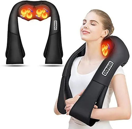 Produktbild: AERLANG Nackenmassagegerät für Nacken Schultern und Rücken, Massagekissen Nacken- und Schultermassagegerät für Rücken und Nacken für Zuhause, Weihnachtsgeschenke für Frauen/Männer