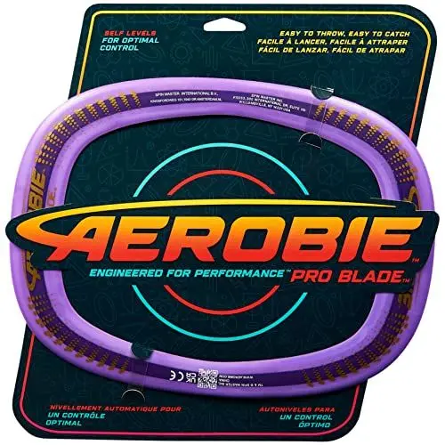 Produktbild: Aerobie Pro Blade rechteckiger Wurfring, lila Outdoor-Spielgerät für Erwachsene und Kinder ab 5 Jahren