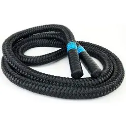 Produktbild: aerobis® Battle Jump Rope 40D | 2,2 kg schweres Springseil | Geschmeidig und flexibel | Tau mit hohem Gewicht für Kraft Ausdauer Training und als Ergänzung beim Abnehmen | Skipping Rope | Fitness Seil