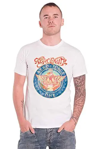 Produktbild: Aerosmith T Shirt Aero Force One Band Logo Nue offiziell Herren Weiß XL