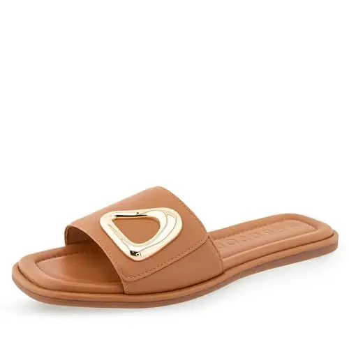 Produktbild: Aerosoles Damen Blaire Schiebe-Sandalen, Hellbraunes Leder, 37 EU