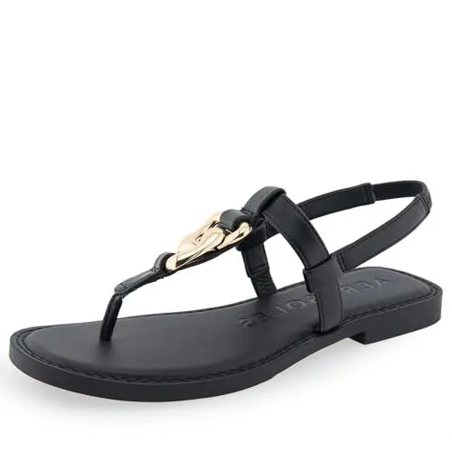 Produktbild: Aerosoles Damen Carmine Flache Sandale, Schwarz (Black Pu), 38 EU