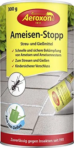 Produktbild: Aeroxon Ameisen Streu- und Gießmittel 300g - Ameisen Stopp, Ameisengift Draußen, Ameisenmittel gegen Ameisen Im Haus und Mittel gegen Ameisengift für Rasen