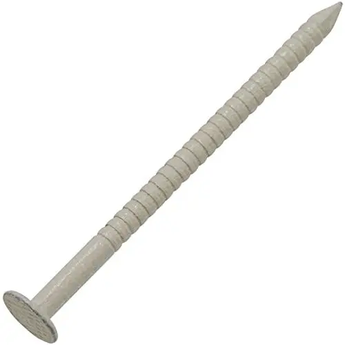 Produktbild: AERZETIX - C64827 - Satz von 25 Fassadennägeln gerippten mit flachem kopf Ø2.3x37 mm - gerillte spitzen - aus stahl A2 - befestigung von blechen fassadenplatten traufe - elfenbeinfarbig