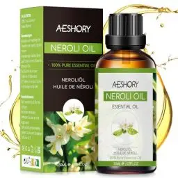 Produktbild: AESHORY Ätherisches Öl Neroliöl 50ML, Orangenblütenöl 100% Reine Natürliche Aromatherapieöl in Therapeutischer Qualität, Duftöle für Diffuser, Hautpflege, Haarpflege, Massage, Bad