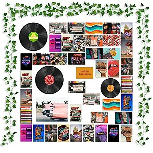 Produktbild: Ästhetisches Bild für Wandcollage, indische Raumdekoration, Kunstposter für Schlafsaal, Wandkunstdrucke für VSCO Mädchen Jungen, Party-Foto-Display, Schlafzimmer-Dekor für Musikliebhaber