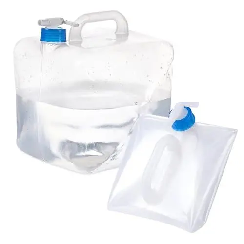 Produktbild: AEUZWR Wasserkanister Faltbar 10L, Wasserkanister mit Hahn und Tragegriff, Dicht Faltkanister Trinkwasser, Tragbarer Kanister, für Outdoor Camping, Grill, Haushalt und Wasser Notfallvorsorge