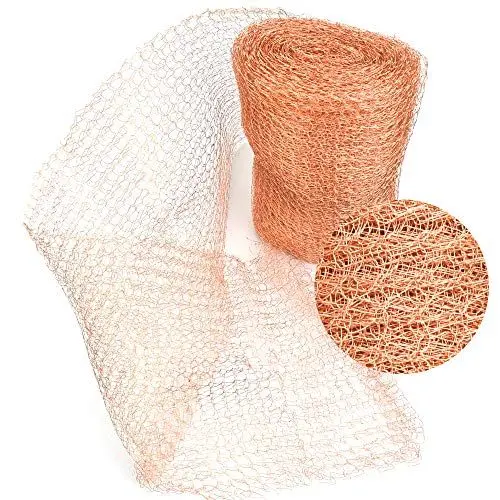Produktbild: AFASOES Kupfernetz Gestricktes Kupfergewebe 12.7cm x 6m Kupfergeflecht Gestricktes Netz DIY Füllen Stoff Kupferwolle Kupfernetz für Schädlingsbekämpfung Nager Maus Vögel Schnecken Insekt Fledermaus