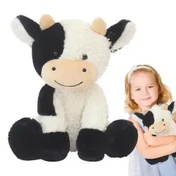 Produktbild: Afenau Kuscheltier Kuh, 22CM Niedliches Plüschtier, Sitzend Spielzeug, Supersoft Schwarz Weiß für Baby Kinder und Erwachsene Geschenke