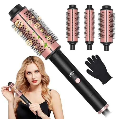 Produktbild: Afenau Thermal Brush set, 30/38/45mm 3 en 1 Rundbürsten set, 3 Ersatzbürsten Hot Brush Rundbürste, 110–190 ℃, Volumen Haar Kamm mit Digitalanzeige, Thermo Bürste für Wurzelvolumen und Lockere Locken