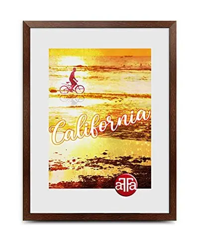 Produktbild: aFFa frames California, Bilderrahmen Kunststoff, photo frame, Fotorahmen mit Acrylglas, HDF-Hintergrund, braun, bilderrahmen A4-21x29,7cm