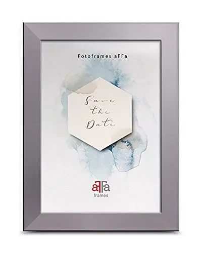 Produktbild: aFFa frames Hekla, Bilderrahmen MDF-Fotorahmen, the frame, Fotorahmen mit Acrylglas, bilderrahmen Silber, 9 x 13 cm