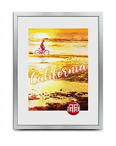 Produktbild: aFFa frames California, Bilderrahmen Kunststoff, photo frame, Fotorahmen mit Acrylglas, HDF-Hintergrund, Silber bilderrahmen 30x40 cm