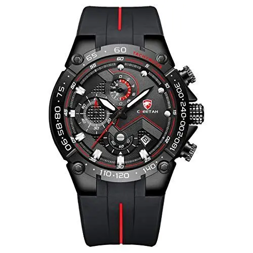 Produktbild: Affute Herrenuhren wasserdichte Sport Chronographenuhr mit Silikonarmband, Datum, leuchtender Quarzarmbanduhr