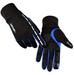 Produktbild: AFIT Winterhandschuhe Winddicht Vollfinger Touchscreen Handschuhe Warme Handschuhe Anti-Rutsch Sporthandschuhe Wasserdicht Fahrradhandschuhe Laufhandschuhe, Klettern für Herren Damen (Blau, L)