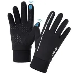 Produktbild: AFIT Winterhandschuhe Winddicht Vollfinger Touchscreen Handschuhe Warme Handschuhe Anti-Rutsch Sporthandschuhe Wasserdicht Fahrradhandschuhe Laufhandschuhe, Klettern für Herren Damen (Schwarz, M)