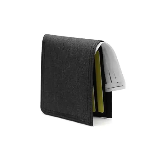 Produktbild: AfitLulu Geldbörse Herren Leinwand Portemonnaie Herren mit Multi Slot und ID Fenster, Portmonee Herren Slim Brieftasche Herren Ultradünn Geldbeutel Herren für Karten Fotos Münze (Schwarz, S)