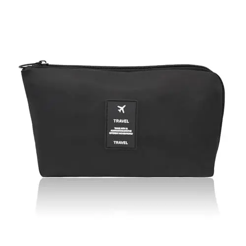 Produktbild: AfitLulu Kabeltasche Organizer Klein Elektronik Organizer mit Fächern und Reißverschluss, Kabel Organizer Tasche Wasserdicht Ladekabel Tasche für Kabel, Maus, Powerbank, Handy (Schwarz)