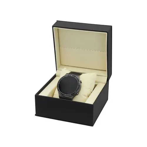 Produktbild: AfitLulu Uhrenbox Einzeln Uhrenaufbewahrung Mit Abnehmbarem Uhrenkissen für Herren und Damen, Uhrenkasten PU-Leder Uhren Aufbewahrungsbox Tragbar Uhrenhalter für Armbanduhren, Smarte Uhren (Black-L)