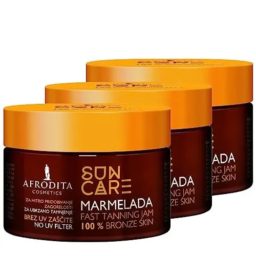 Produktbild: Afrodita Cosmetics SUN CARE Bräunungsbeschleuniger Marmelada | Für schnelle und intensive Bräune | mit 100% organisches Kokosöl, Karité und Kakaobutter | Siliconfrei | Vegan (Express 3 pack)
