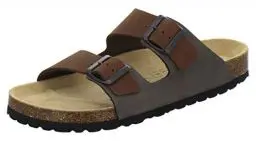 Produktbild: AFS-Schuhe 3100 Bequeme Pantoletten für Herren Leder, Hausschuhe Arbeitsschuhe, Made in Germany (48 EU, Braun/Mocca)
