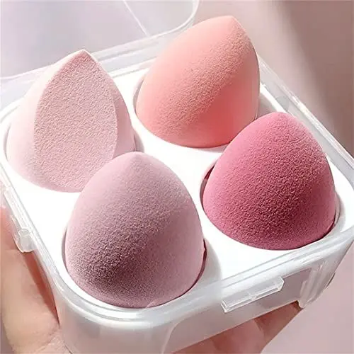Produktbild: Afurdel 4 Stück Beauty Make-up-Schwamm, kein Latex Foundation Blending Beauty Sponge,Makeup Schwämme Blender für Flüssigkeit Foundation Puder Sonnenschutz und Creme