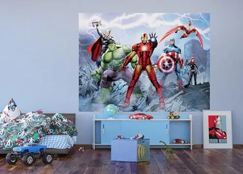 Produktbild: AG Design Marvel Avengers Kinderzimmer Fototapete, Captain America und Iron 252 x 182 cm | 4 teile | AFTDXL 0985
