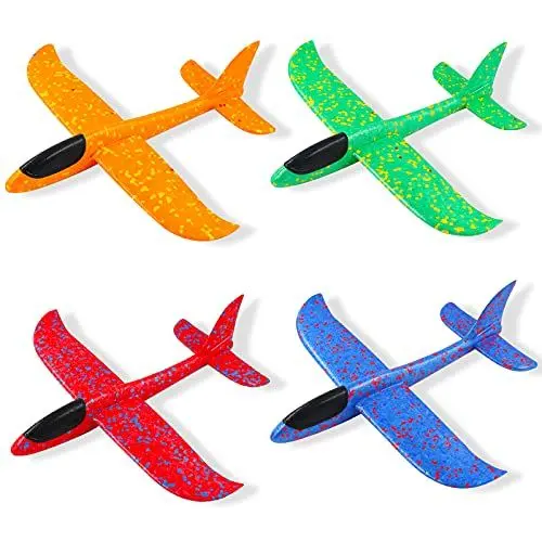 Produktbild: AGAKY 4 Stück Segelflugzeug, 37cm Flugzeug Spielzeug Kinder, Outdoor Sportarten Spielzeug, Modell Schaum Flugzeug, Manuelles Werfen Flugzeugspielzeug, Jungengeschenk