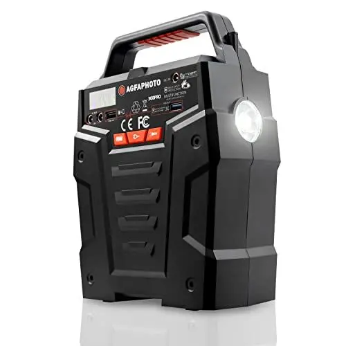 Produktbild: AgfaPhoto Powerstation PPS 300 Pro 278Wh tragbare mit 230V AC Steckdose, mobiler Stromgenerator mit USB Ladegerät (2X USB-A mit QC) & 2X 12V DC Ausgang| tragbare Powerbank (80W-120W Leistung)