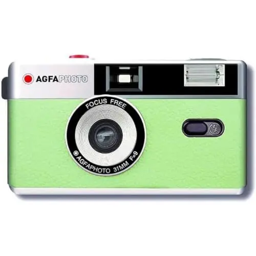 Produktbild: AgfaPhoto Analoge Kamera 35mm – Klassische Filmkamera im Retro-Design, Perfekt für Fotografie-Enthusiasten, Kompatibel mit 35mm-Filmrollen, Kompakte und Benutzerfreundliche Bauweise – Grün