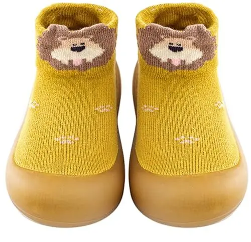 Produktbild: Aggroot Sockenschuhe Baby Krabbelschuhe Mädchen Jungen Lauflernerschuhe rutschfeste Cartoon Weicher Stricken Babybodenschuhe
