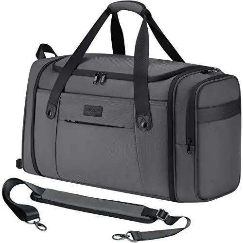 Produktbild: AGLAUS Tourenne 45L Reisetasche, faltbar, Weekender, Sporttasche, Handgepäck mit Schuhfach, strapazierfähiges Nylon – Grau