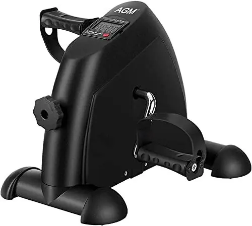 Produktbild: AGM Mini Fitnessbike für zuhause, Arm und Beintrainer Heimtrainer, Sportgerät Mini Bike, Hometrainer Mini Fahrrad Bewegungstrainer Fitnessgerät für Zuhause Büro - Schwarz