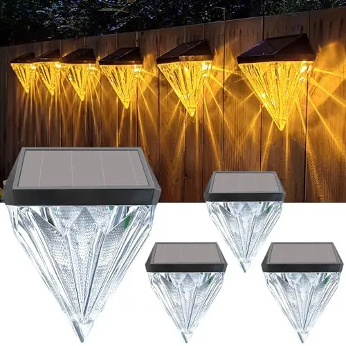 Produktbild: AGOTD Solarlampen für Außen, Wasserdichte Solar Lampe für die Garten dekoration, Solar Gartenleuchten für Terrasse Zaun Garten Stufen Wege, 4 Stück Amber Licht