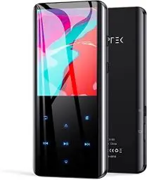 Produktbild: AGPTEK 32GB MP3 Player Bluetooth 5.0 mit 2,4 Zoll TFT Farbbildschirm, HiFi Musik mit Lautsprecher, Touch-Tasten, FM-Radio, E-Book, Aufnahme, Sleep Timer, Unterstützung bis zu 128 GB, Schwarz