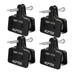 Produktbild: AGPTEK 4X Bremsbeläge Fahrrad, Scheibenbremsbeläge, High Performance Bremsbeläge Disc Brake Pads & Spring (Resin) für Mountainbike Scheibenbremse I Bike Beläge I Bremsbelag (4 Stück), Schwarz