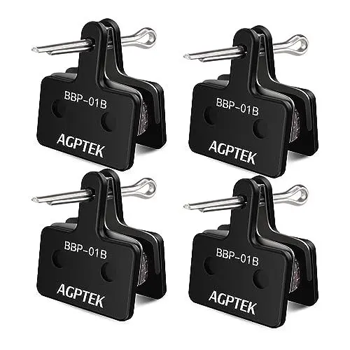 Produktbild: AGPTEK 4X Bremsbeläge Fahrrad, Scheibenbremsbeläge, High Performance Bremsbeläge Disc Brake Pads & Spring (Resin) für Mountainbike Scheibenbremse I Bike Beläge I Bremsbelag (4 Stück), Schwarz