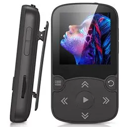 Produktbild: AGPTEK MP3 Player Bluetooth 5.3 Sport 32GB mit 1,5 Zoll TFT Farbbildschirm, Mini Musik Player mit Clip, Unterstützt bis 128GB TF Karte, mit Lautstärketaste, FM Radio, Schrittzähler, Schwarz