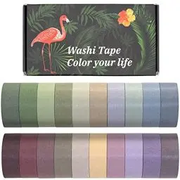 Produktbild: Agutape 20 Rollen Washi Tape set, Masking Tape Klebeband Bunt für Heimwerker, Dekoratives Handwerk, Geschenkverpackung, Scrapbook