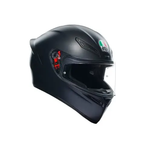 Produktbild: AGV - K1 S E2206 Motorrad Helm, Herren ECE Vollvisier Motorradhelm, Racing Style mit Aerodynamischem Spoiler, Kratzfestem Visier, 190° Sichtfeld, mit Intercom Ready, Mattschwarz