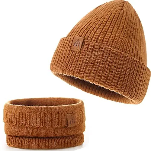 Produktbild: AHAHA Baby Beanie Kinder Jungen Stricken Wintermütze Jungen Warm Mütze und Schal Kinder