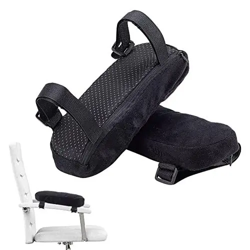 Produktbild: AHANDMAKER 2 Pcs Stuhl Armlehne Pads, Polyester Computer Stuhl Armlehne Kissen, schwarz Ellenbogen Kissen, abnehmbare Bürostuhl Armabdeckungen mit weichem Memory Foam, für Ellenbogen Unterstützung