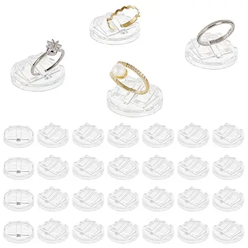 Produktbild: AHANDMAKER 30 Stück Ringhalter Aus Acryl, Transparente Ringvitrine Ringblöcke Für Den Verkauf von Schmuck Aufbewahrungsorganisatoren Für Die Ehering-Ausstellung Heim-Einzelhandelsgeschäft Shows, Runde