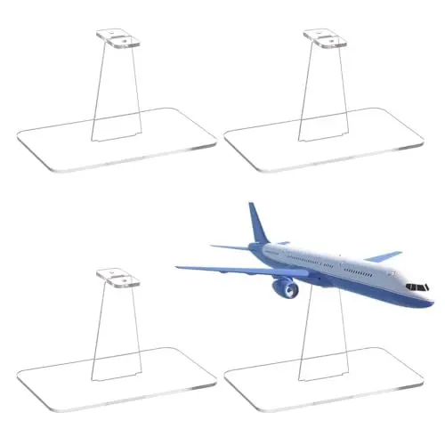 Produktbild: AHANDMAKER 4 Stück Acryl Ausstellungsständer Für Modellflugzeuge Universal Flugzeugmodell Flugzeugständer Ohne Flugzeug Abnehmbarer Displayhalter Displaykeller Für Flugzeuge 3.15x5.12x3.15 Zoll