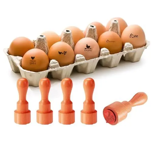 Produktbild: AHANDMAKER 5 Stile Eierstempel, Eierstempel Für Frische Eier, Mini-Eierstempel Zum Selbermachen, Nr. 2 Eier-Zeichnungsstempel, Entenei-Stempel