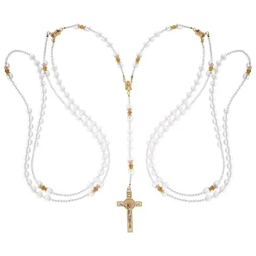 Produktbild: AHANDMAKER Hochzeits Lasso Mit Kristallen Lazo Para Boda Zubehör Hochzeits Lasso Seil Set Mit Kreuzanhänger Hochzeits Einheitskordel Für Traditionelle Hochzeitszeremonie Hochzeits Brautgeschenk Golden