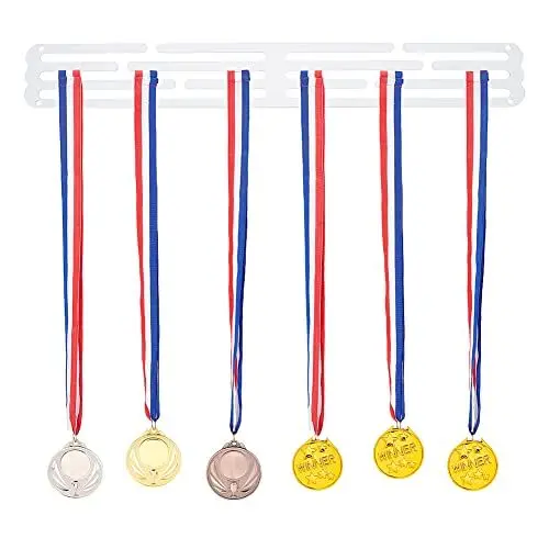 Produktbild: AHANDMAKER Medal Hanger Display, weißer leerer Sportmedaillenhalter Rack Wand montierter Medaillenaufhänger Auszeichnungen Dekor Medaillen Rahmen für alle Medaillen